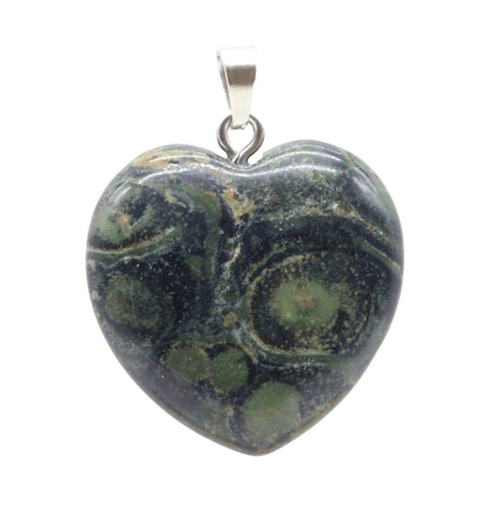 Pendentif Coeur Jaspe Kambaba 2.5cm