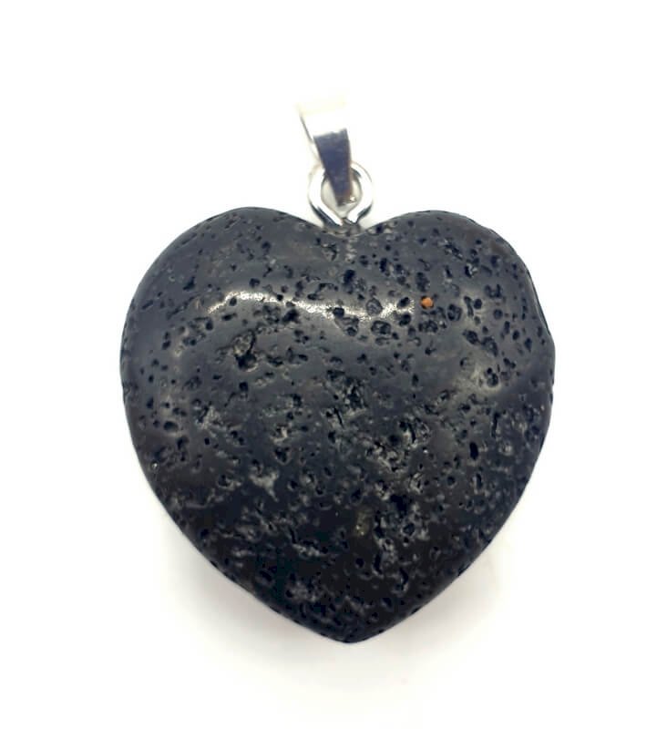 Pendentif Coeur Pierre de Lave 2.5cm