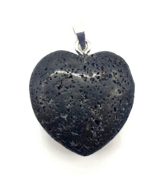 Pendentif Coeur Pierre de Lave 2.5cm