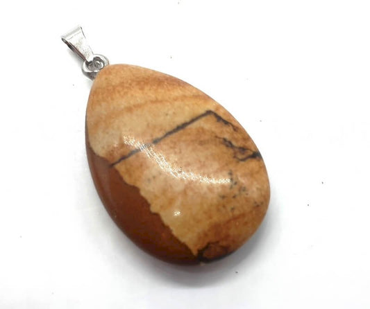 Pendentif Larme Jaspe Paysage 3cm