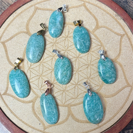 Pendentif Amazonite Ovale - Avec belière – photo 2