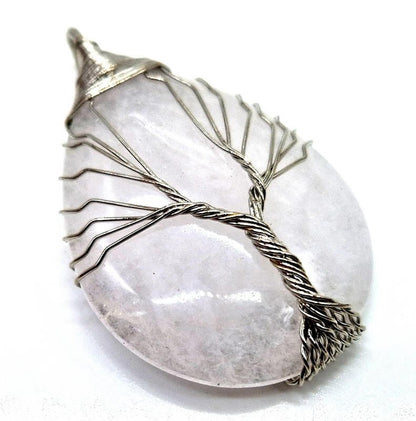 Pendentif Arbre de Vie - Cristal de Roche 3cm