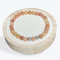 Bracelet Aventurine Orange 6mm avec apprêts