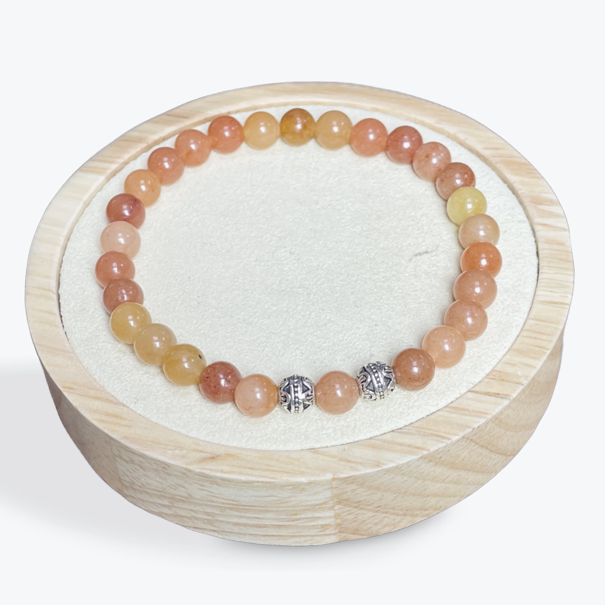 Bracelet Aventurine Orange 6mm avec apprêts