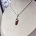Pendentif Ambre marquise semi fermé - Argent 925
