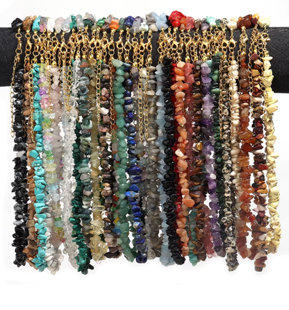 Collier Baroque Chips Pierres Naturelles — 43 cm