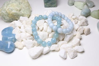 Bracelet Aigue marine 10 mm