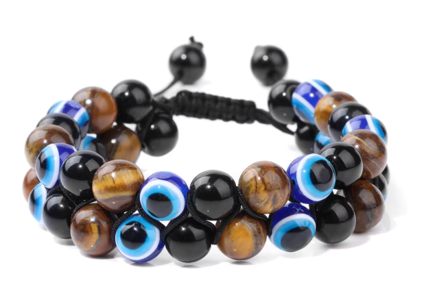 Bracelet Triple Protection en Oeil de Tigre, Obsidienne & Hématite - Protection et Clarté - 3