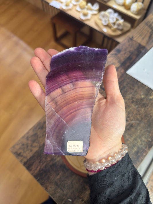 Plaque en Fluorite Violette Naturelle - 300 gr | 14x8cm