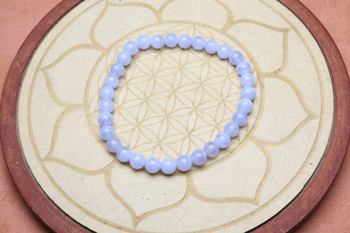 Bracelet Calcédoine bleu