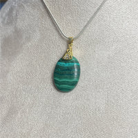 Pendentif Azurite Malachite ovale