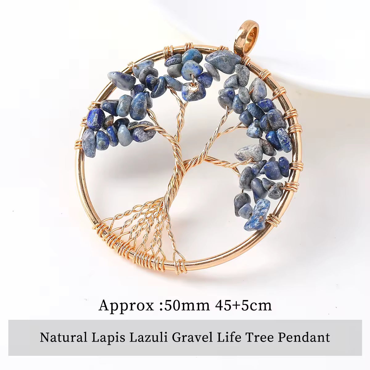 Arbre de vie en Rond tressé - 5cm - Lapis Lazuli