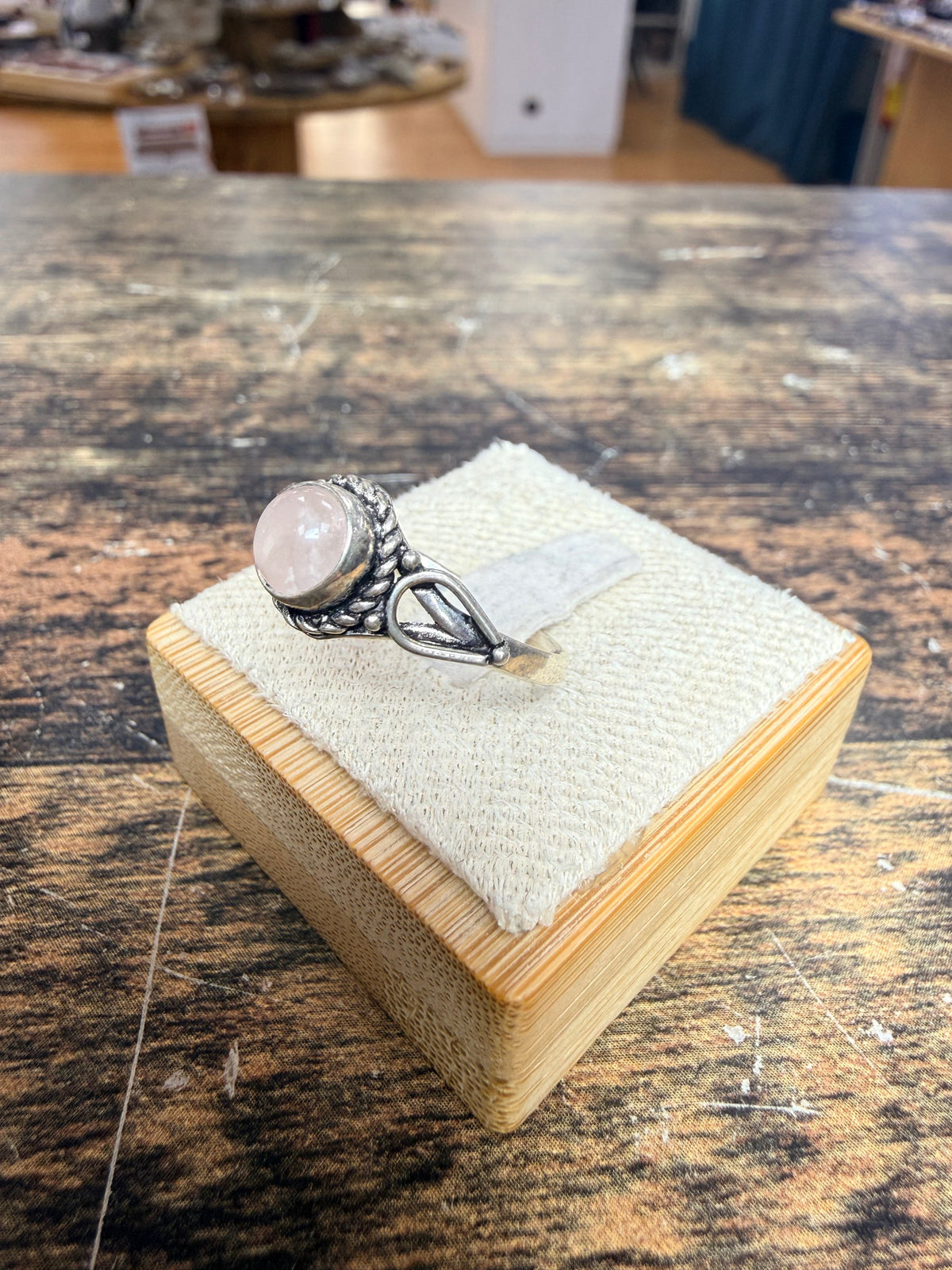 Bague en Argent 925 avec un Quartz rose naturelle unique