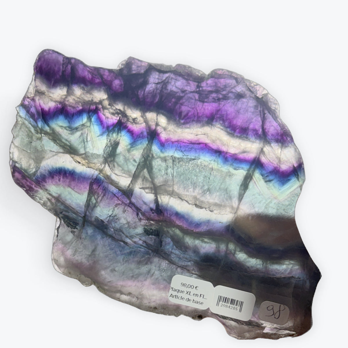 Plaque XL en Fluorite naturelle - 619gr | 18x12cm