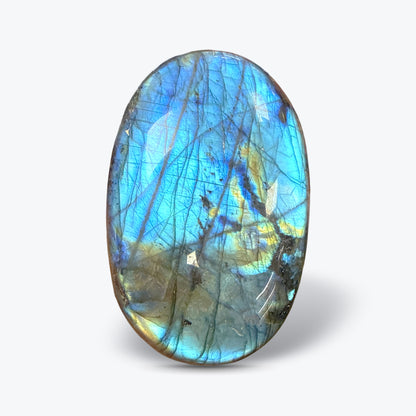Galet Ovale Poli en Labradorite Naturelle Orange de Madagascar – 4 tailles, 6 à 11 cm