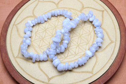 Bracelet Baroque Calcédoine bleu