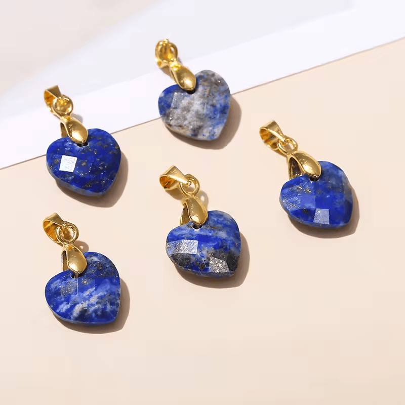 Pendentif Cœur Facetté en Lapis lazuli 12x5mm