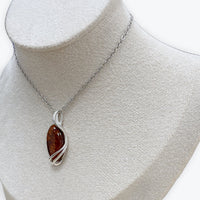 Pendentif Ambre Ovale 2,06gr -  Argent 925