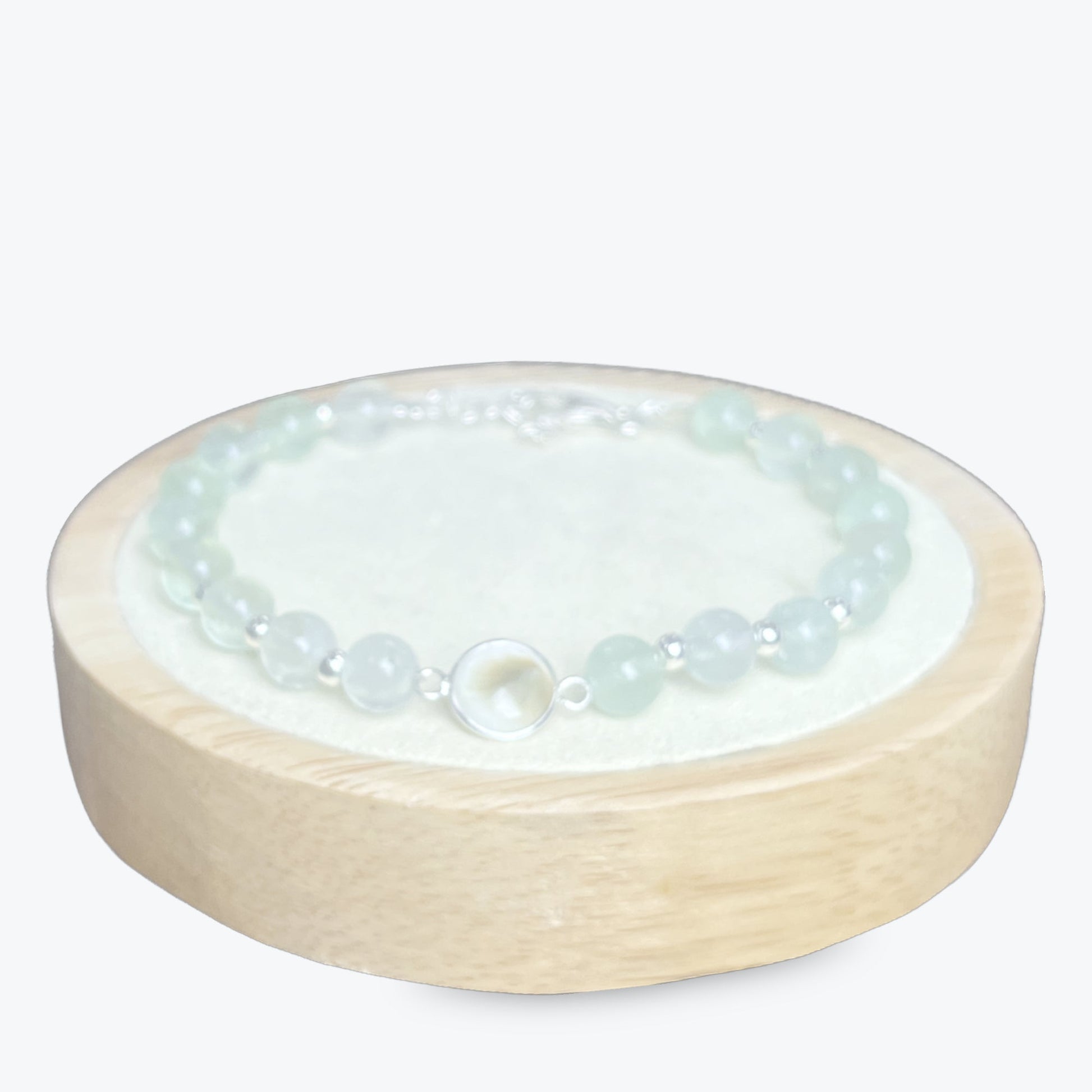 Bracelet En Fluorite Et Oeil De Sainte Lucie + Séparations Et Fermoir En Argent