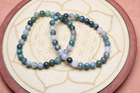 Bracelet Agate Mousse 6 mm