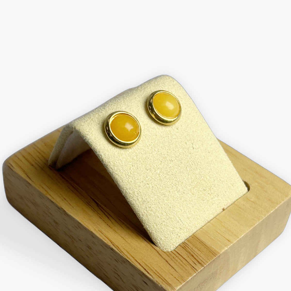 Boucle d'oreilles puce Ambre Jaune vermeil