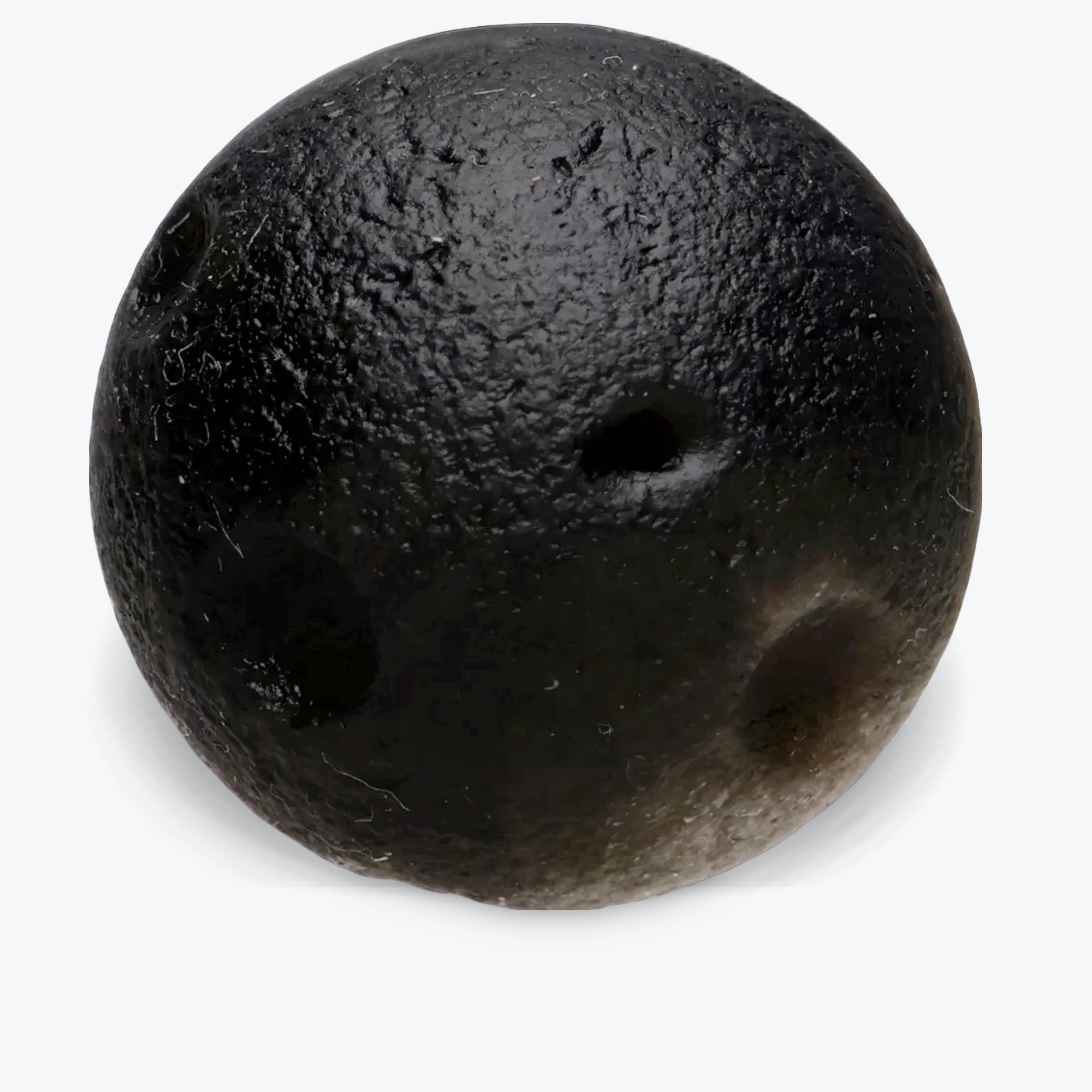 Mini lune en obsidienne argentée percée