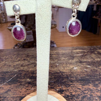 Boucles d'oreilles Rubis étoilé