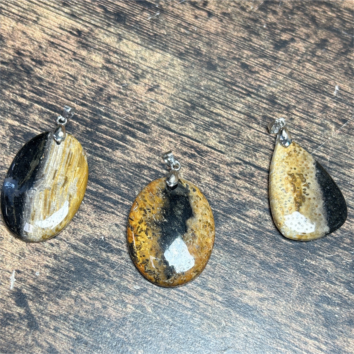 Pendentif - Bois De Palmier Fossilisés - Indonésie