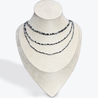 Collier Obsidienne Neige facetté