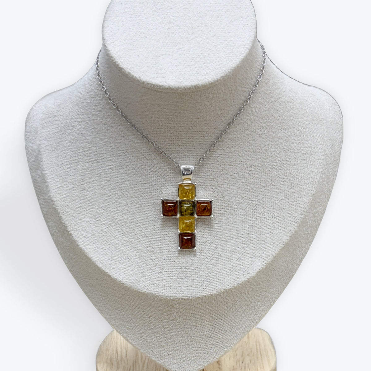 Pendentif Ambre Croix - Argent 925 – photo 2