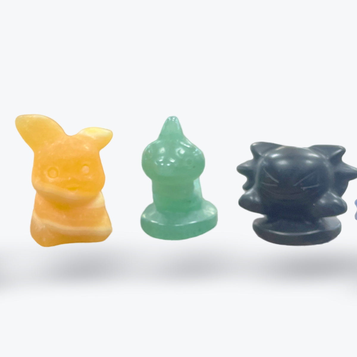 Figurine Pokémon sculptée en Calcite, Aventurine et Onyx Naturels – 5 modèles de 2,5 à 3,5 cm - Pièce unique