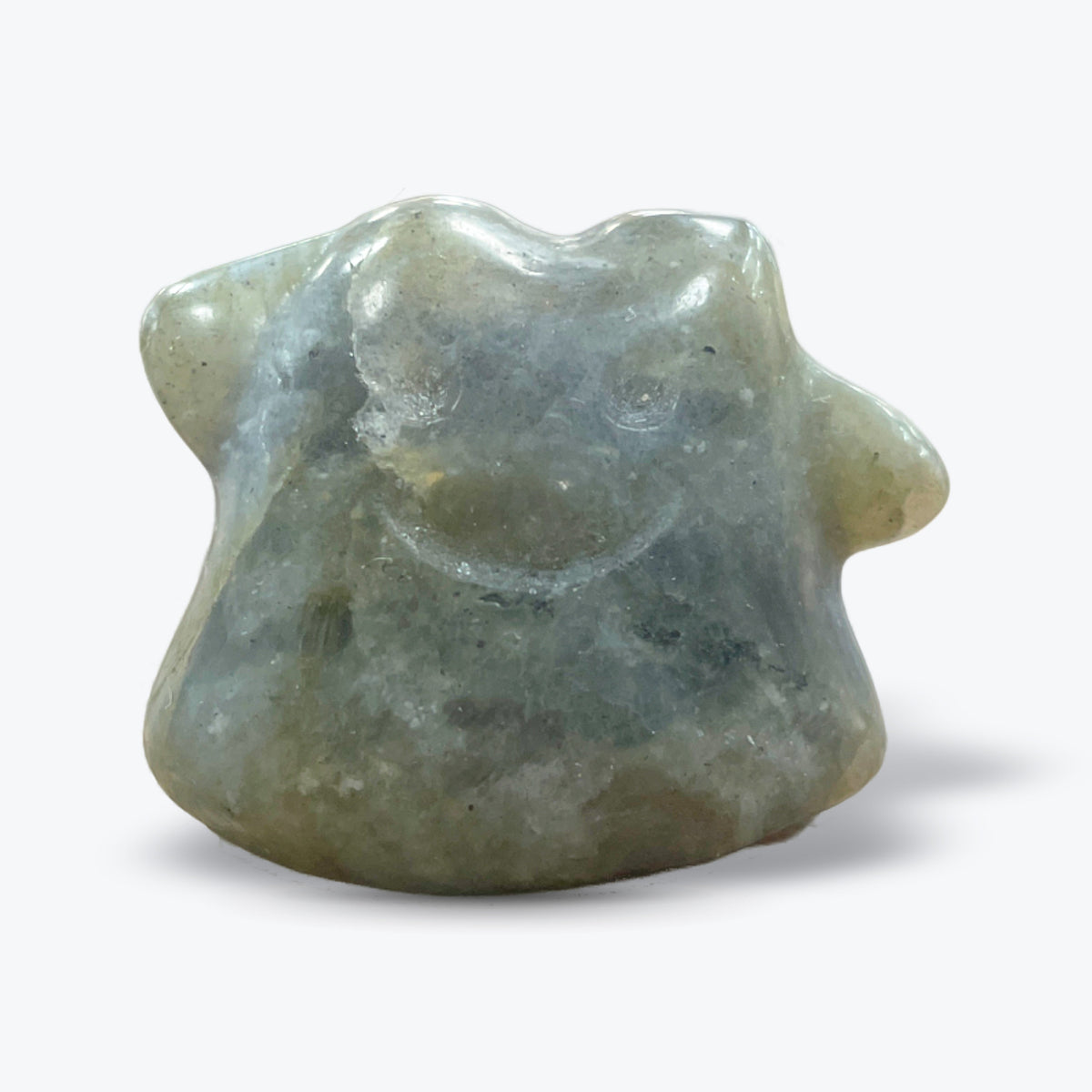 Figurine Pokémon Métamorphe sculptée en Labradorite, Obsidienne Neige et Aventurine - Pièce unique | 42gr - 4x2,5cm