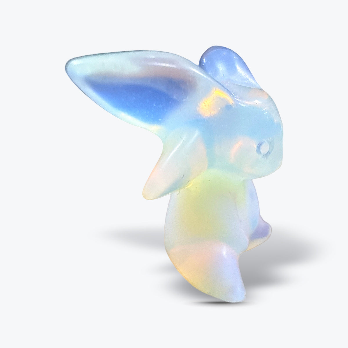 Figurine Mentali Pokémon en Opalite Naturelle – Polie, Reflets Bleus et Orangés - Pièce unique | 15gr - 3,5x2cmcm