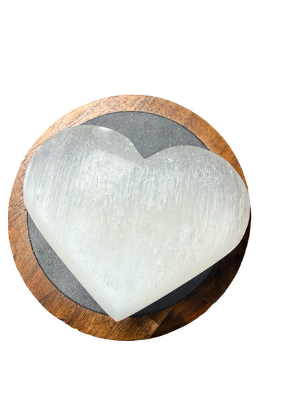 Cœur en sélénite naturel, 7x7cm, 134 g
