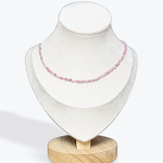 Collier Tourmaline Rose Facetté - 3