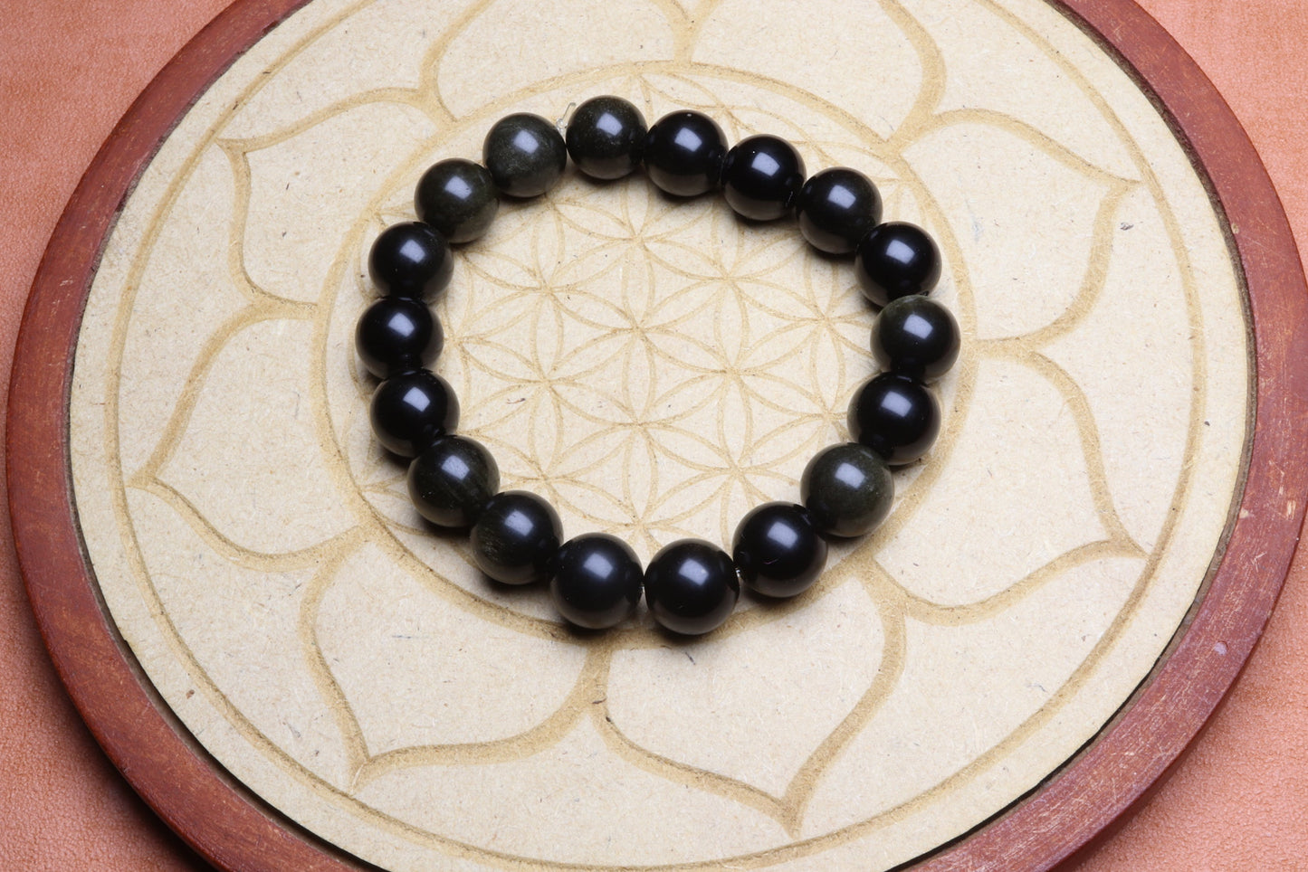 Bracelet en Obsidienne Dorée - Protection et Clarté 10mm
