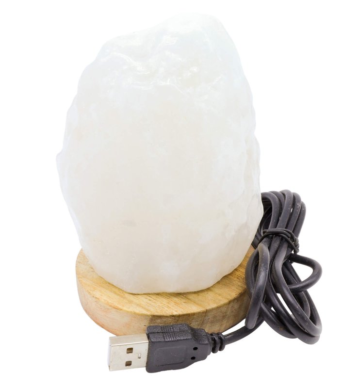 Mini Lampe de Sel USB Blanche 1KG — Fixe