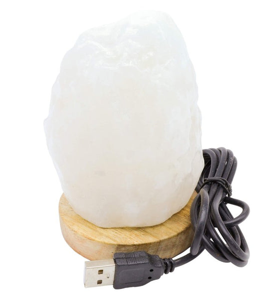 Mini Lampe de Sel USB Blanche 1KG — Fixe