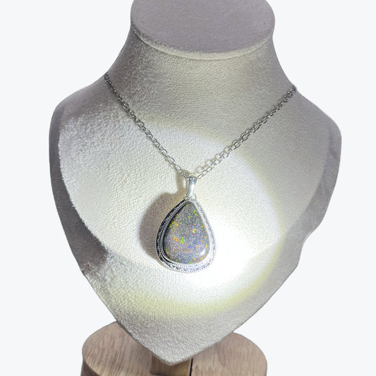 Pendentif Opale Noir en argent 925