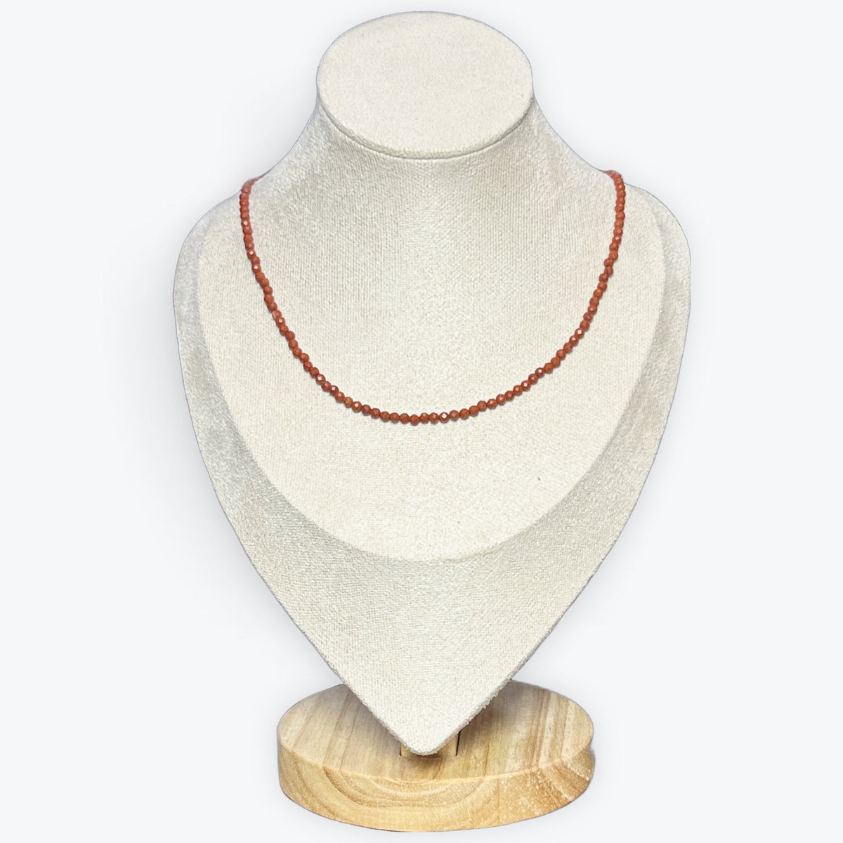 Collier jaspe rouge facetté – photo 3