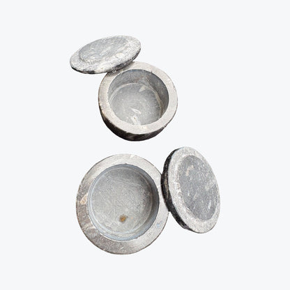 Boîte rangement en orthoceras fossiles marin