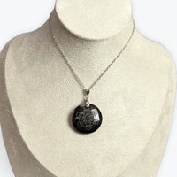 Pendentif Rond Obsidienne gravée