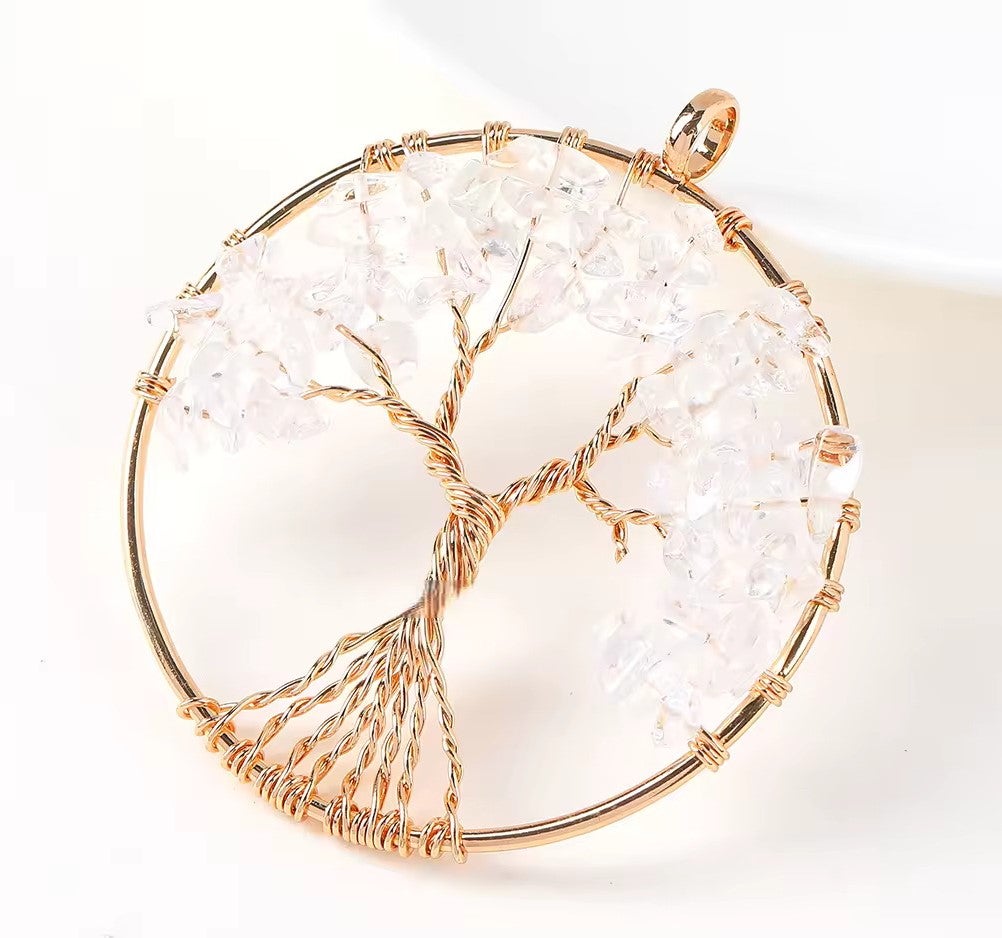 Arbre de vie en Rond tressé - 5cm - Cristal de roche