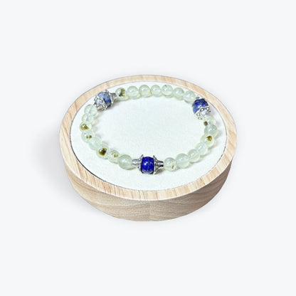 Bracelet Prehnite - Lapis Lazuli 6mm avec apprêts - 2