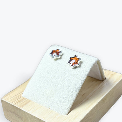 Boucle d'oreilles soleil puce étoile - Argent 925