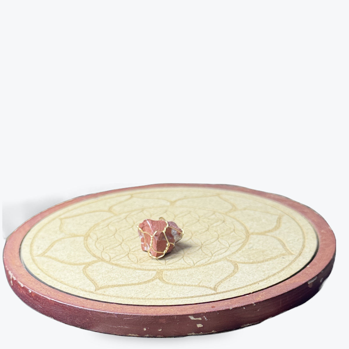 Pendentif  Brut En Jaspe Rouge