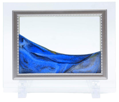Tableau Sable Mouvant Verre - Bleu