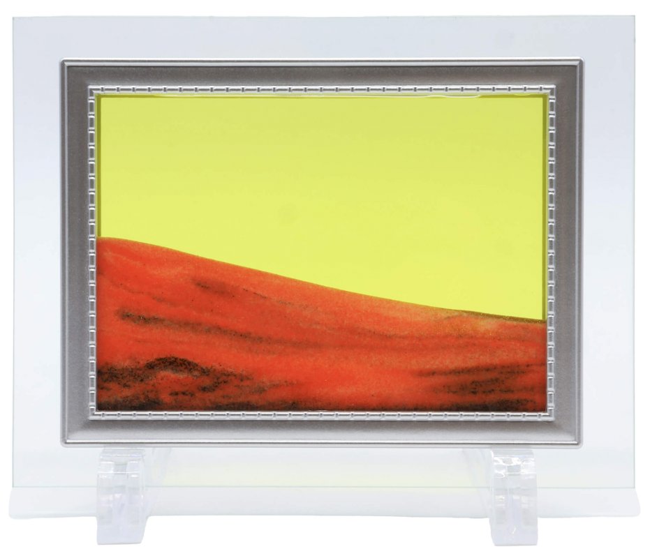 Tableau Sable Mouvant Verre - Orange