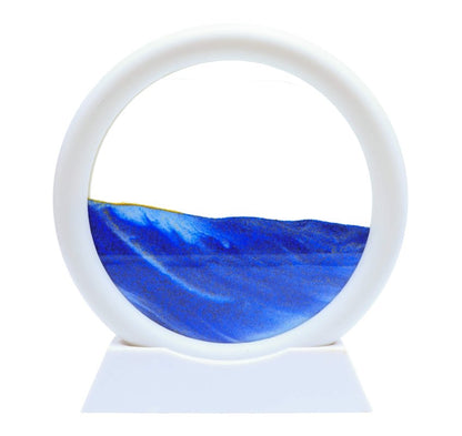 Tableau Sable Mouvant Rond 16cm — Bleu