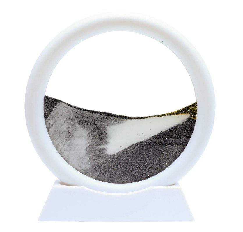 Tableau Sable Mouvant Rond 16cm — Gris